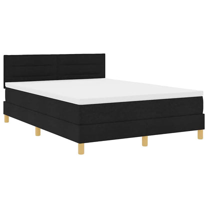 Postel S Boxspringem S Polštářem Černá 140 X 190 Cm Textil