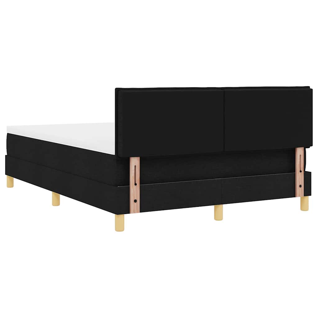 Postel S Boxspringem S Polštářem Černá 140 X 190 Cm Textil