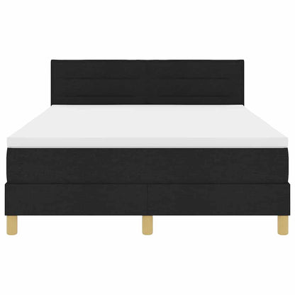 Postel S Boxspringem S Polštářem Černá 140 X 190 Cm Textil
