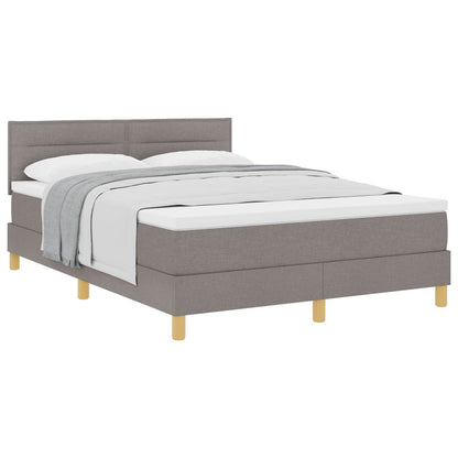 Postel S Boxspringem S Polštářem Taupe 140 X 190 Cm Textil
