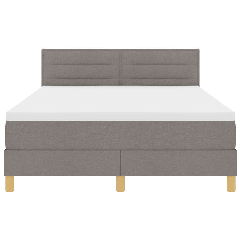 Postel S Boxspringem S Polštářem Taupe 140 X 190 Cm Textil