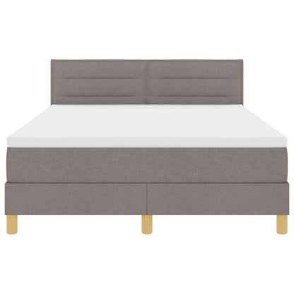 Postel S Boxspringem S Polštářem Taupe 140 X 190 Cm Textil