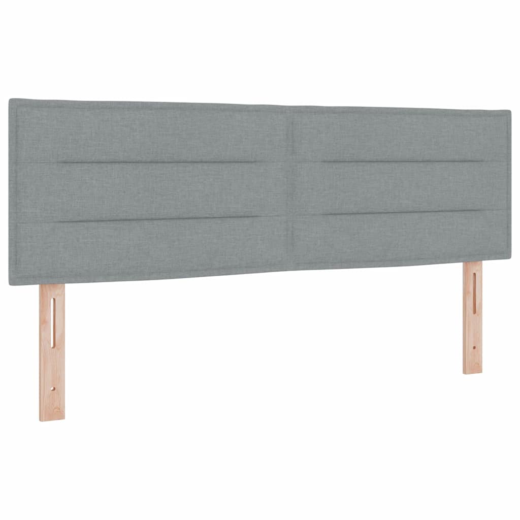 Postel S Boxspringem S Čelo Světle Šedá 140 X 200 Cm Textil