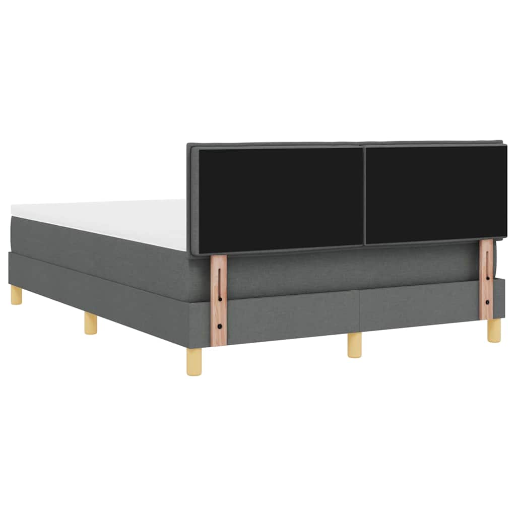 Postel S Boxspringem S Polštářem Tmavě Šedá 140 X 200 Cm Textil