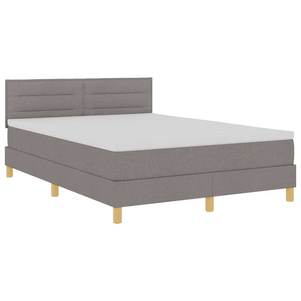 Postel S Boxspringem S Polštářem Taupe 140 X 200 Cm Textil