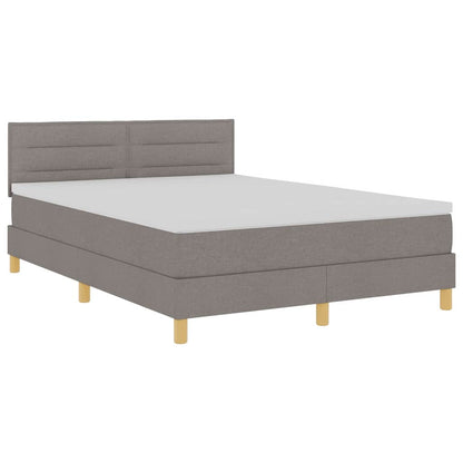 Postel S Boxspringem S Polštářem Taupe 140 X 200 Cm Textil
