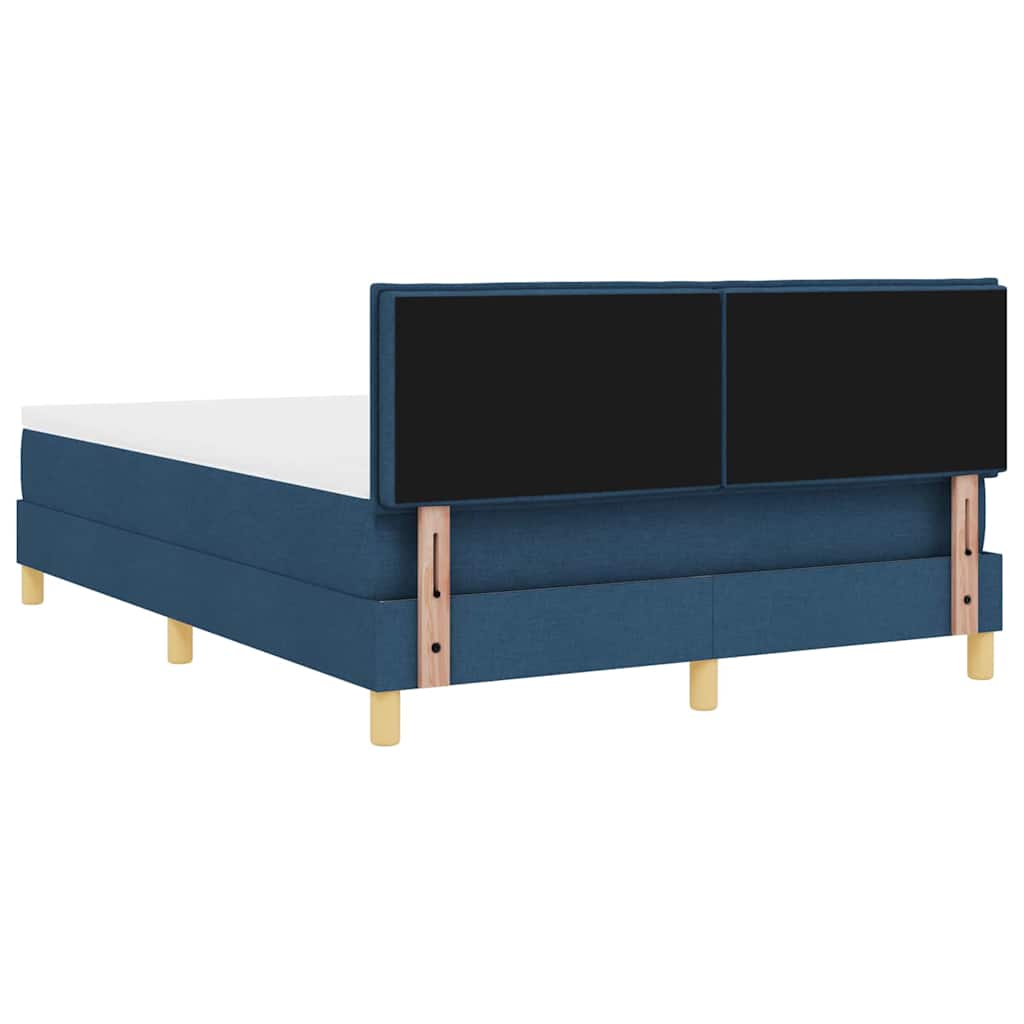 Postel S Boxspringem S Polštářem Modrá 140 X 200 Cm Textil