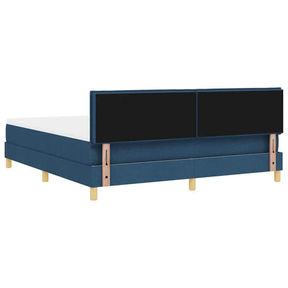 Postel S Boxspringem S Polštářem Modrá 180 X 200 Cm Textil