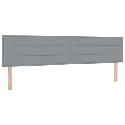 Postel S Boxspringem S Čelo Světle Šedá 200 X 200 Cm Textil