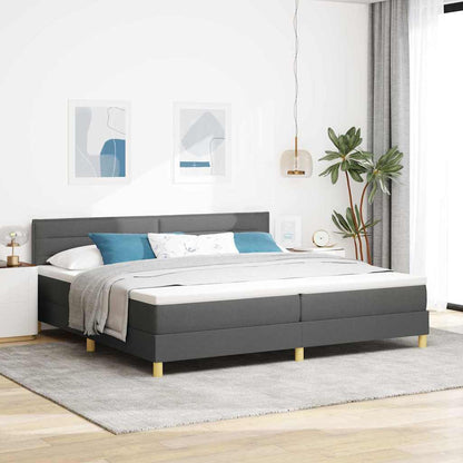 Postel S Boxspringem S Polštářem Tmavě Šedá 200 X 200 Cm Textil
