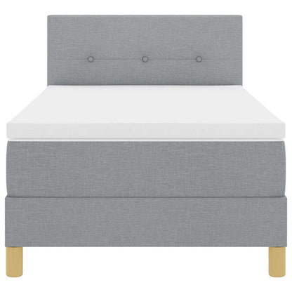 Postel S Boxspringem S Polštářem Světle Šedá 90 X 190 Cm Textil