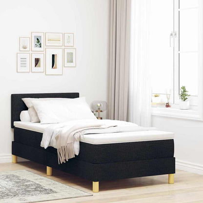 Postel S Boxspringem S Polštářem Černá 90 X 190 Cm Textil