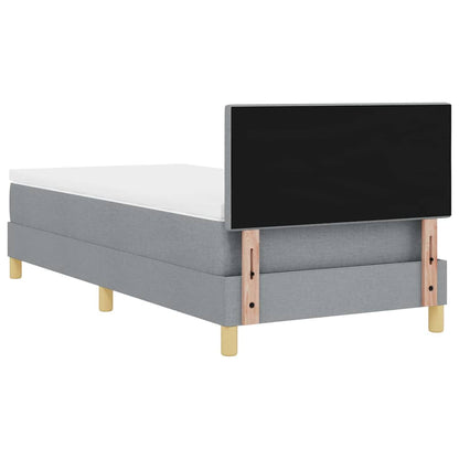 Postel S Boxspringem S Polštářem Světle Šedá 90 X 200 Cm Textil