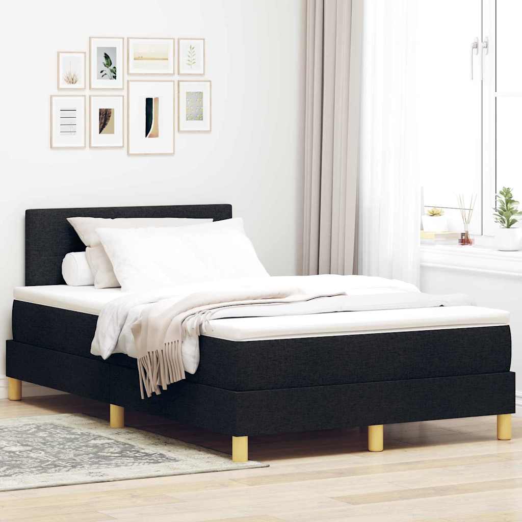 Postel S Boxspringem S Polštářem Černá 120 X 200 Cm Textil