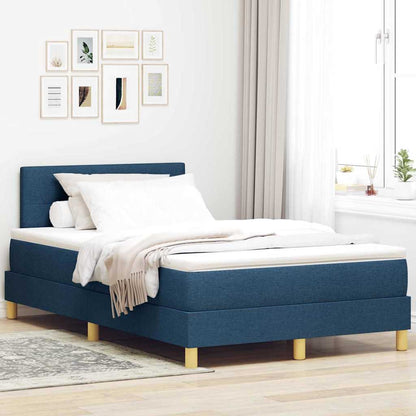 Postel S Boxspringem S Polštářem Modrá 120 X 200 Cm Textil