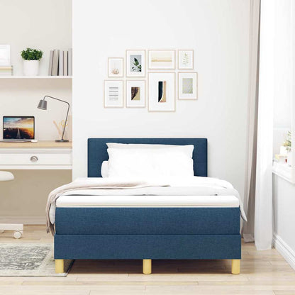 Postel S Boxspringem S Polštářem Modrá 120 X 200 Cm Textil