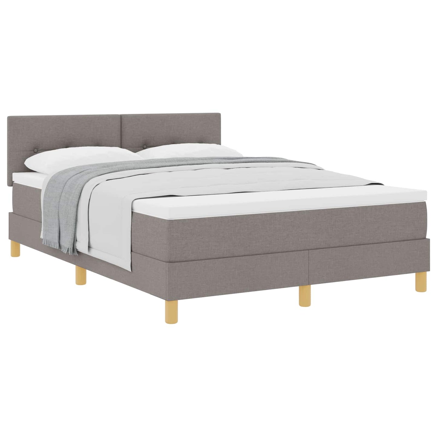 Postel S Boxspringem S Polštářem Taupe 140 X 190 Cm Textil