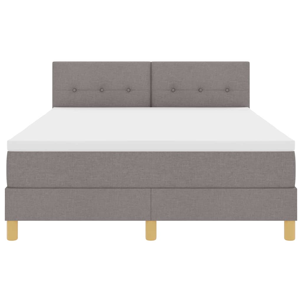 Postel S Boxspringem S Polštářem Taupe 140 X 190 Cm Textil