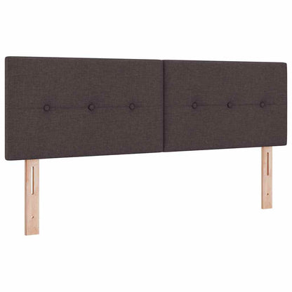 Postel S Boxspringem S Čelo Tmavě Hnědá 140 X 200 Cm Textil