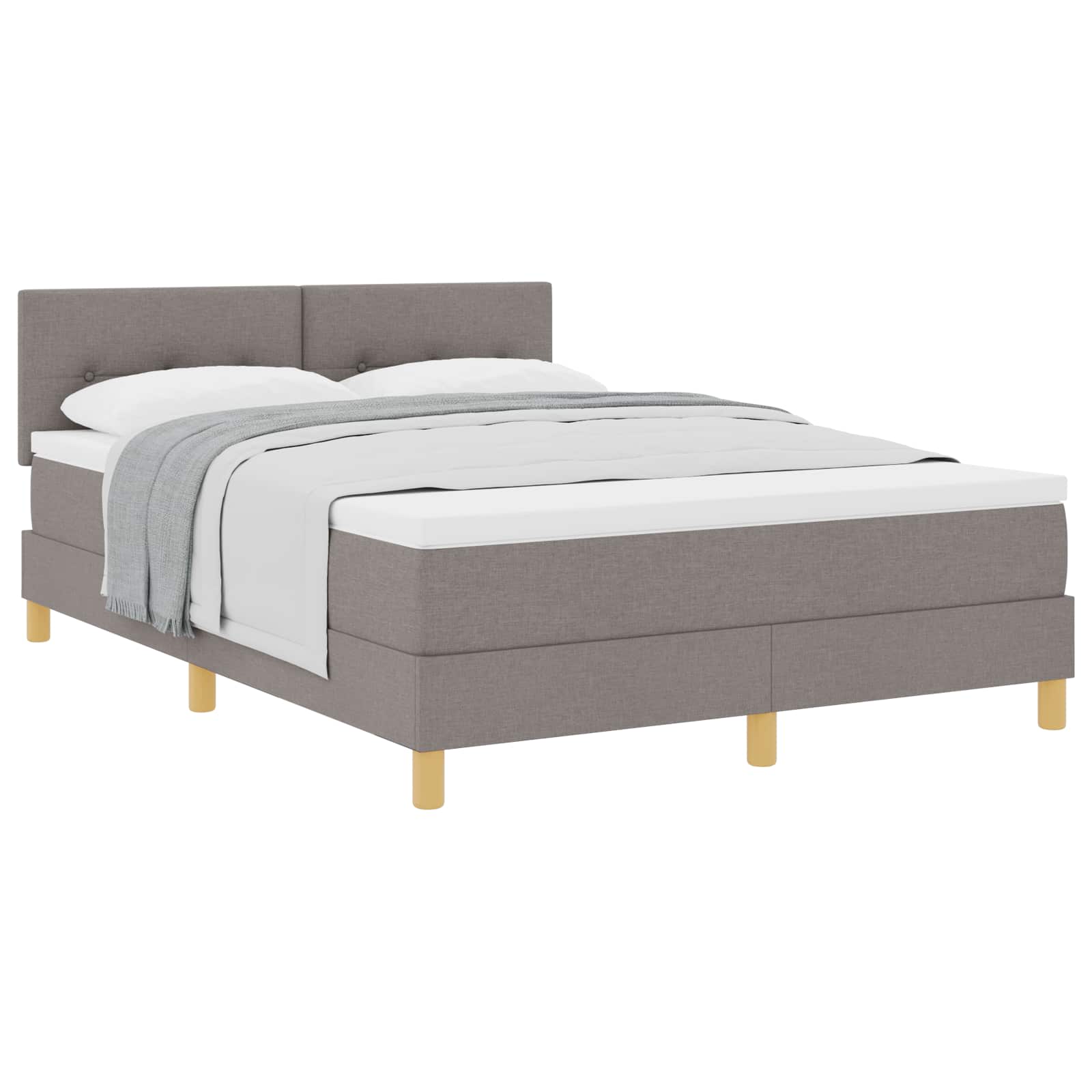 Postel S Boxspringem S Polštářem Taupe 140 X 200 Cm Textil