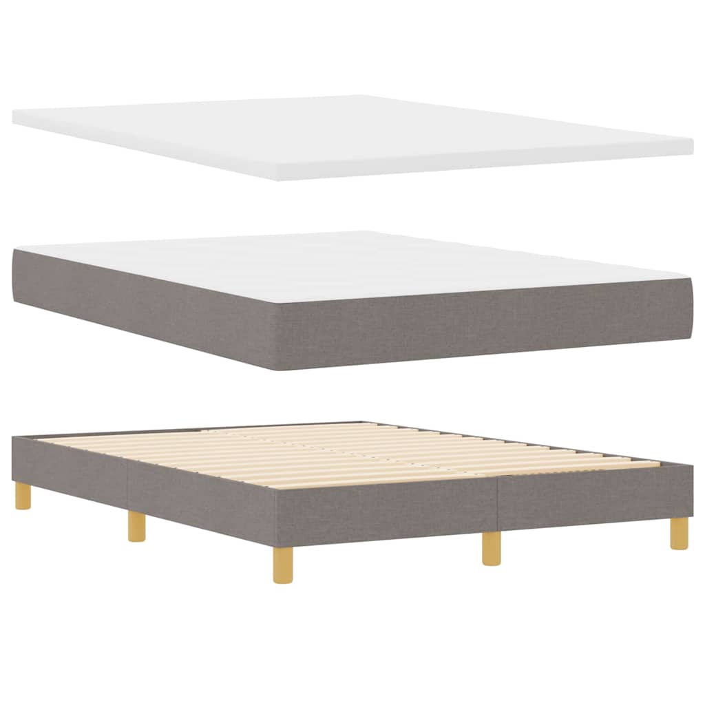Postel S Boxspringem S Polštářem Taupe 140 X 200 Cm Textil