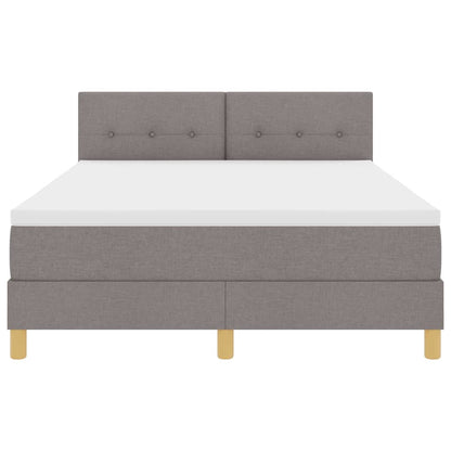 Postel S Boxspringem S Polštářem Taupe 140 X 200 Cm Textil