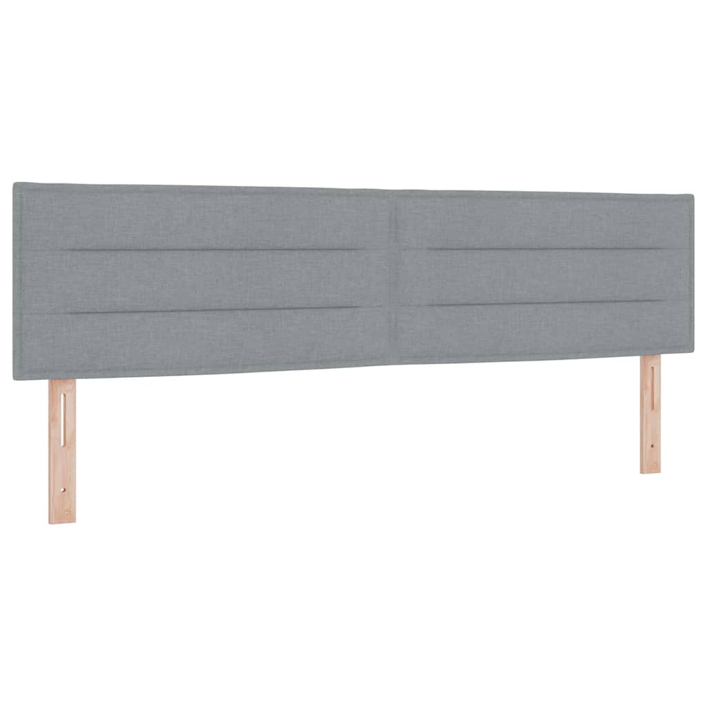Postel S Boxspringem S Čelo Světle Šedá 180 X 200 Cm Textil