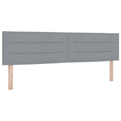 Postel S Boxspringem S Čelo Světle Šedá 180 X 200 Cm Textil