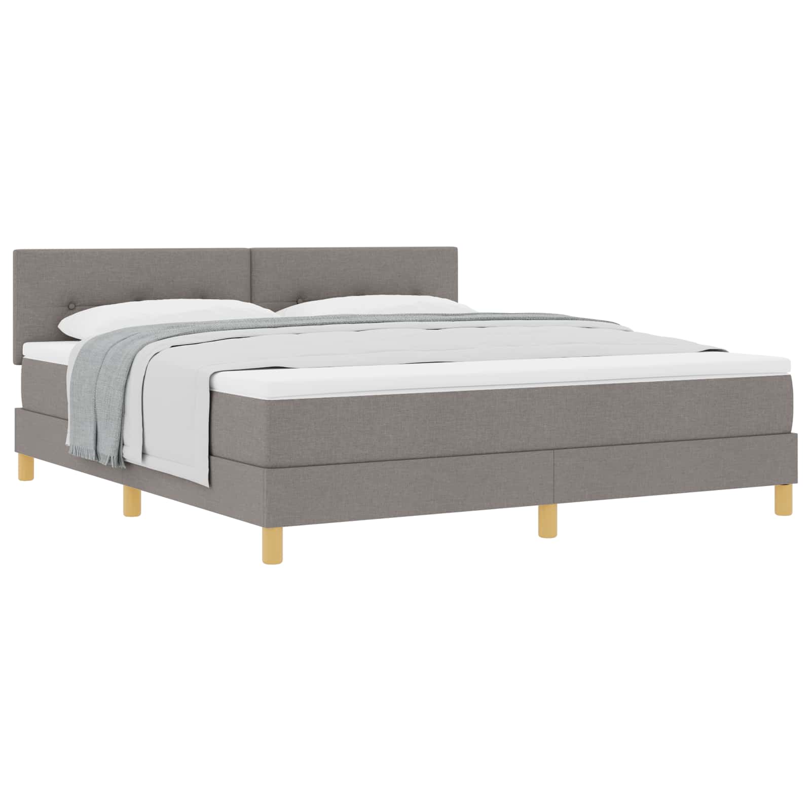Postel S Boxspringem S Polštářem Taupe 180 X 200 Cm Textil