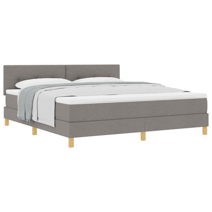 Postel S Boxspringem S Polštářem Taupe 180 X 200 Cm Textil