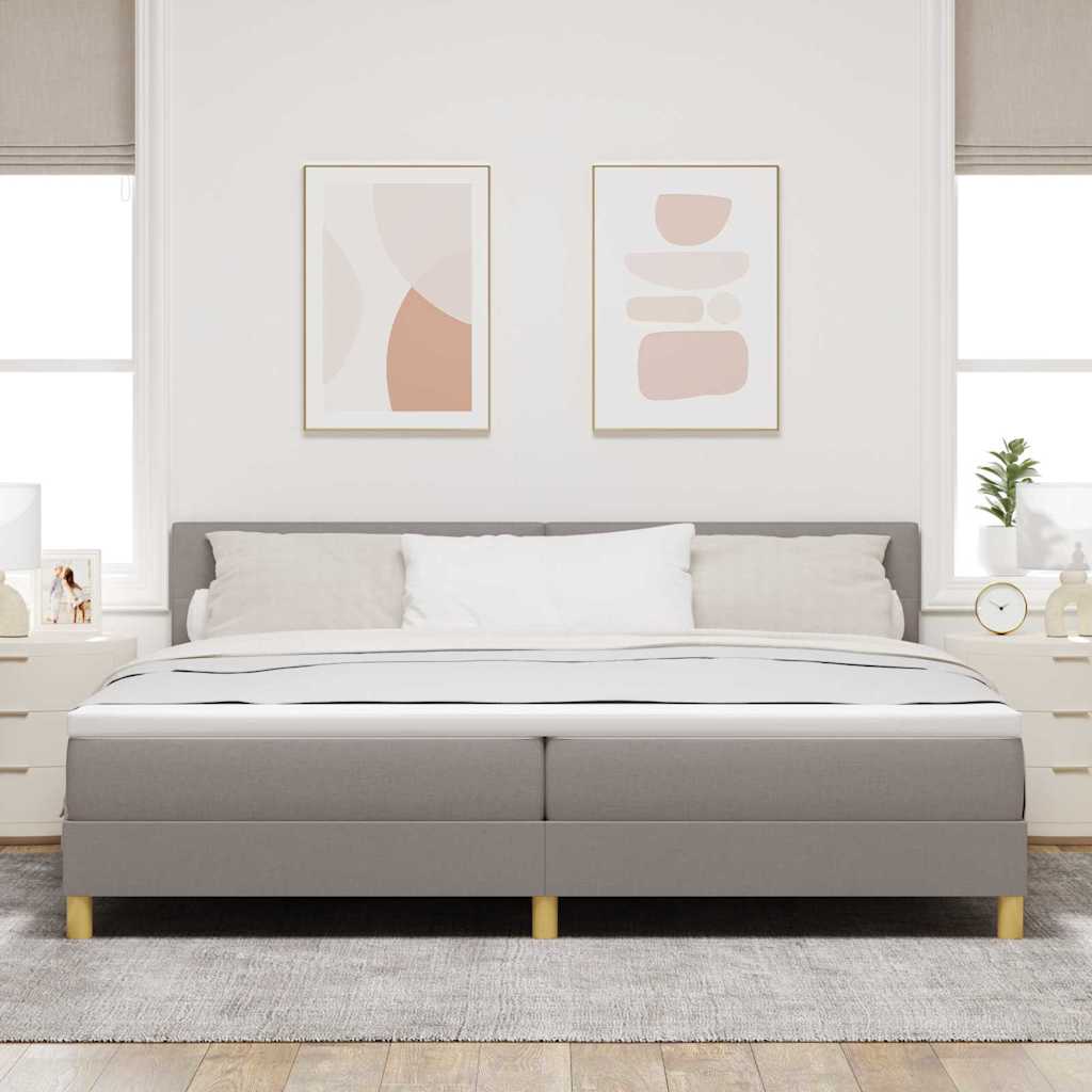 Postel S Boxspringem S Polštářem Taupe 200 X 200 Cm Textil