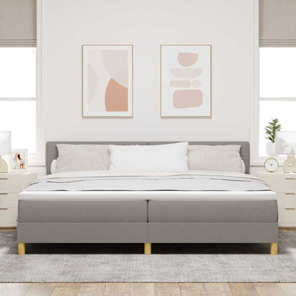 Postel S Boxspringem S Polštářem Taupe 200 X 200 Cm Textil