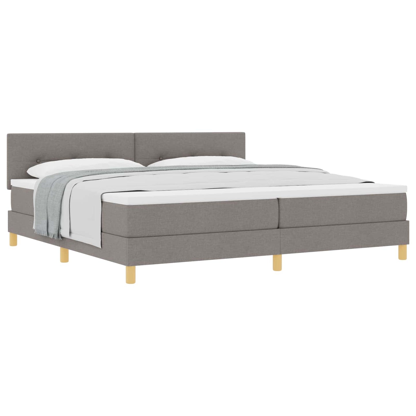 Postel S Boxspringem S Polštářem Taupe 200 X 200 Cm Textil