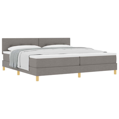 Postel S Boxspringem S Polštářem Taupe 200 X 200 Cm Textil