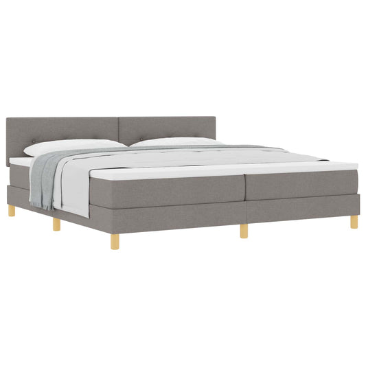 Postel S Boxspringem S Polštářem Taupe 200 X 200 Cm Textil
