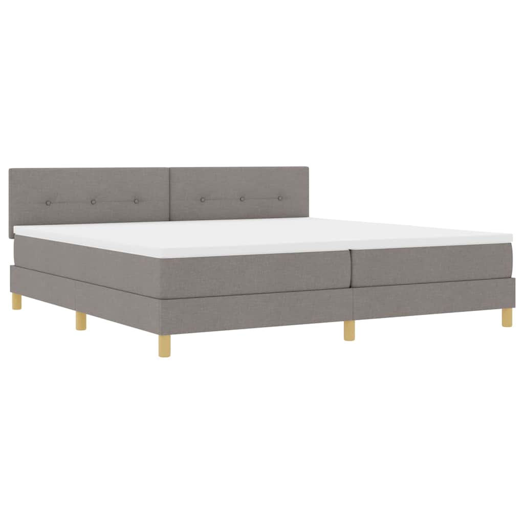 Postel S Boxspringem S Polštářem Taupe 200 X 200 Cm Textil