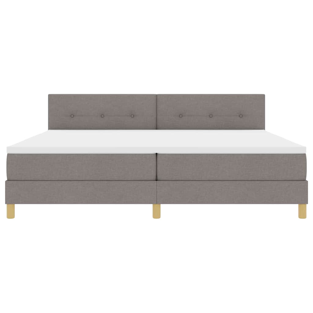 Postel S Boxspringem S Polštářem Taupe 200 X 200 Cm Textil