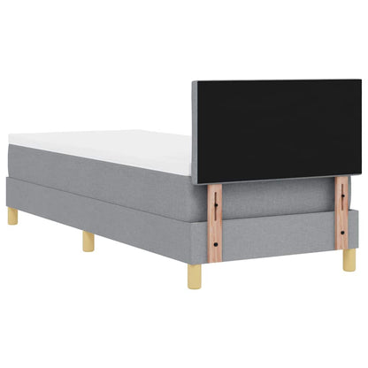 Postel S Boxspringem S Polštářem Světle Šedá 80 X 200 Cm Textil