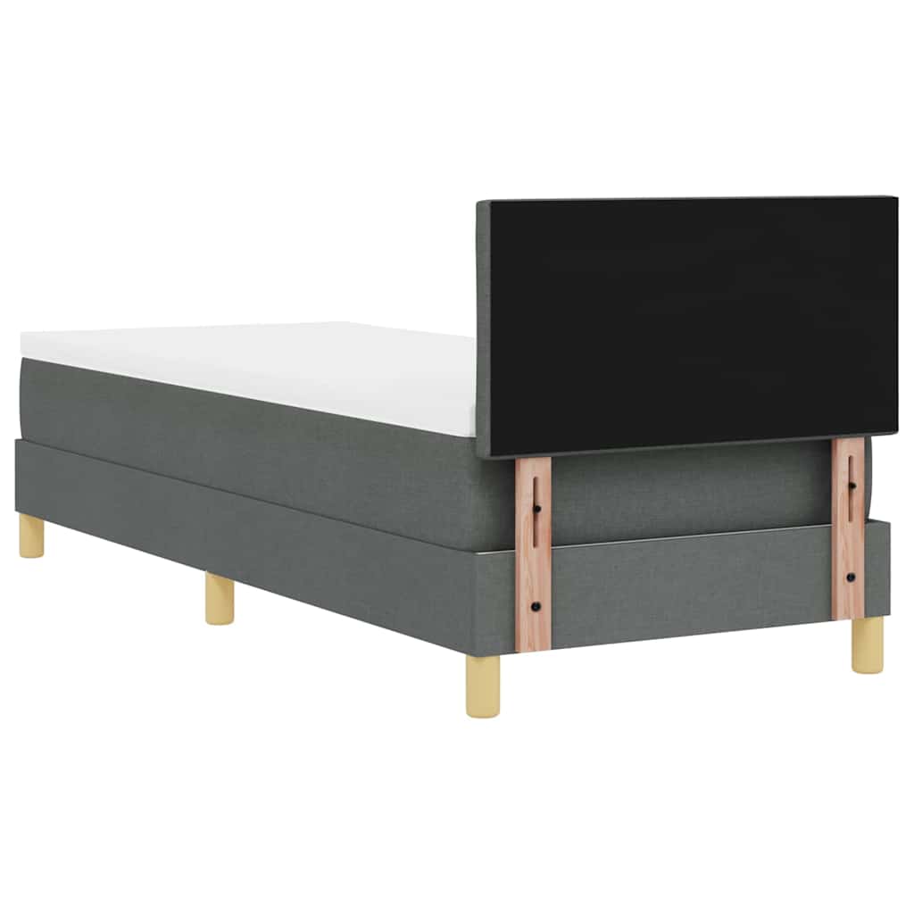 Postel S Boxspringem S Polštářem Tmavě Šedá 80 X 200 Cm Textil
