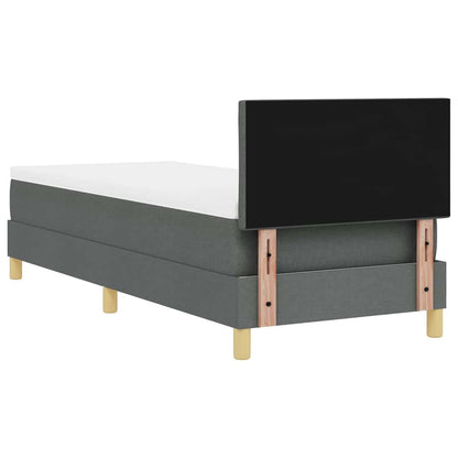 Postel S Boxspringem S Polštářem Tmavě Šedá 80 X 200 Cm Textil