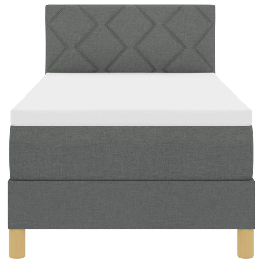 Postel S Boxspringem S Polštářem Tmavě Šedá 80 X 200 Cm Textil