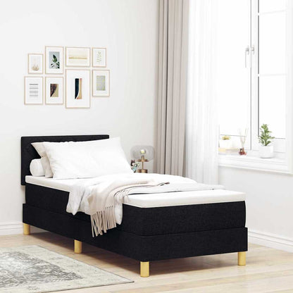 Postel S Boxspringem S Polštářem Černá 80 X 200 Cm Textil