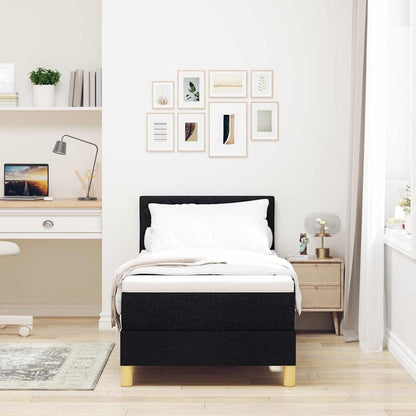 Postel S Boxspringem S Polštářem Černá 80 X 200 Cm Textil