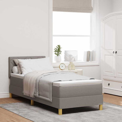 Postel S Boxspringem S Polštářem Taupe 80 X 200 Cm Textil
