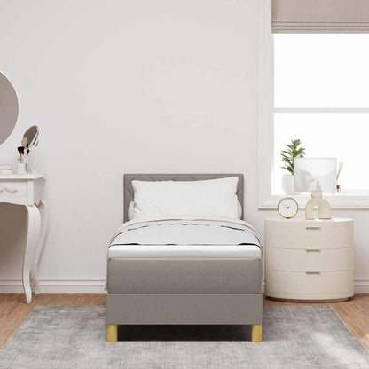 Postel S Boxspringem S Polštářem Taupe 80 X 200 Cm Textil