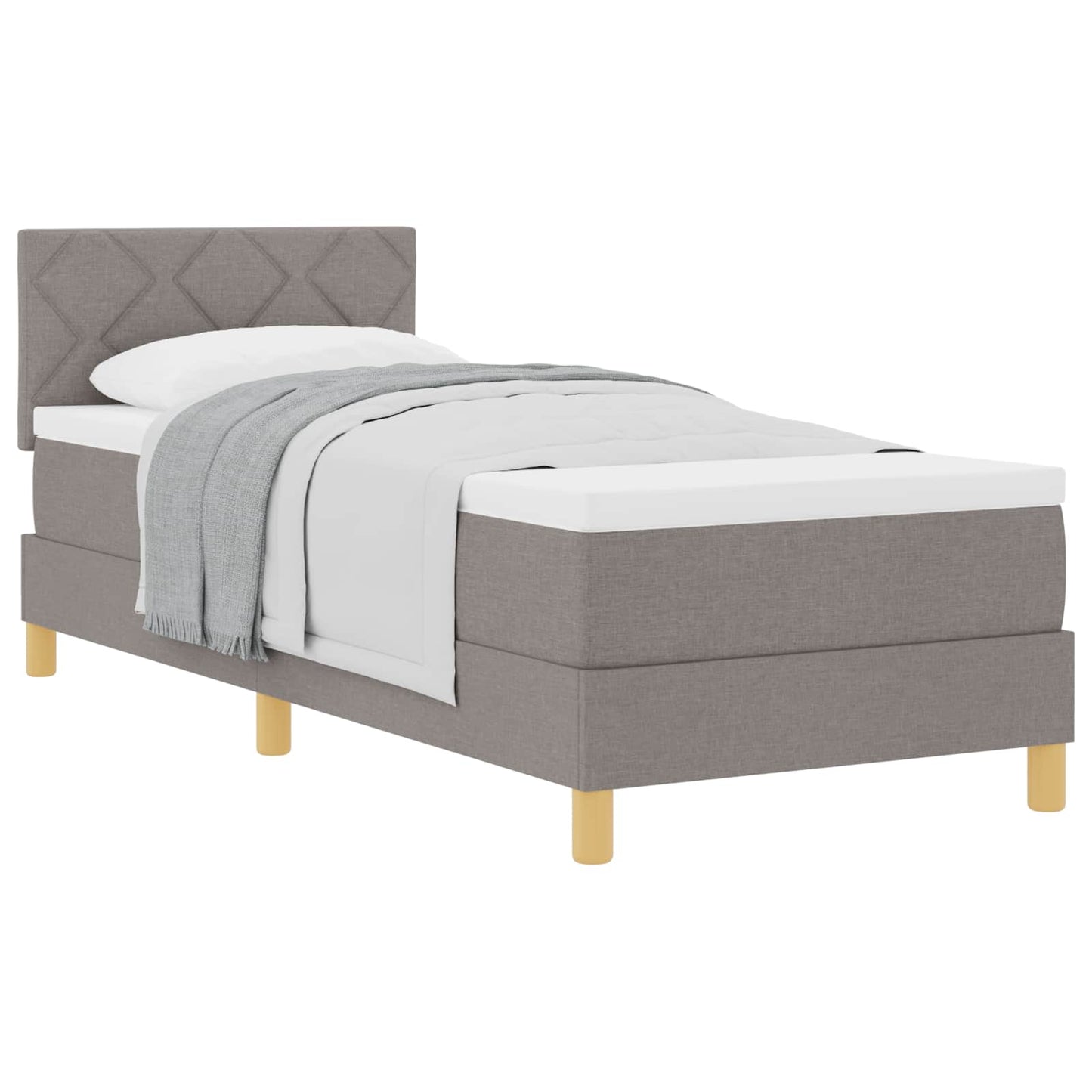 Postel S Boxspringem S Polštářem Taupe 80 X 200 Cm Textil