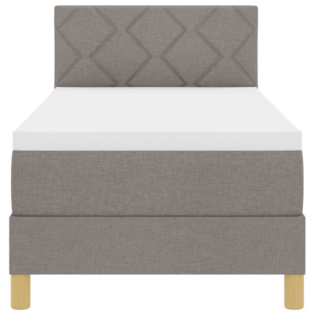 Postel S Boxspringem S Polštářem Taupe 80 X 200 Cm Textil