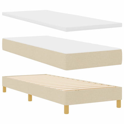 Postel S Boxspringem S Polštářem Krémová 80 X 200 Cm Textil
