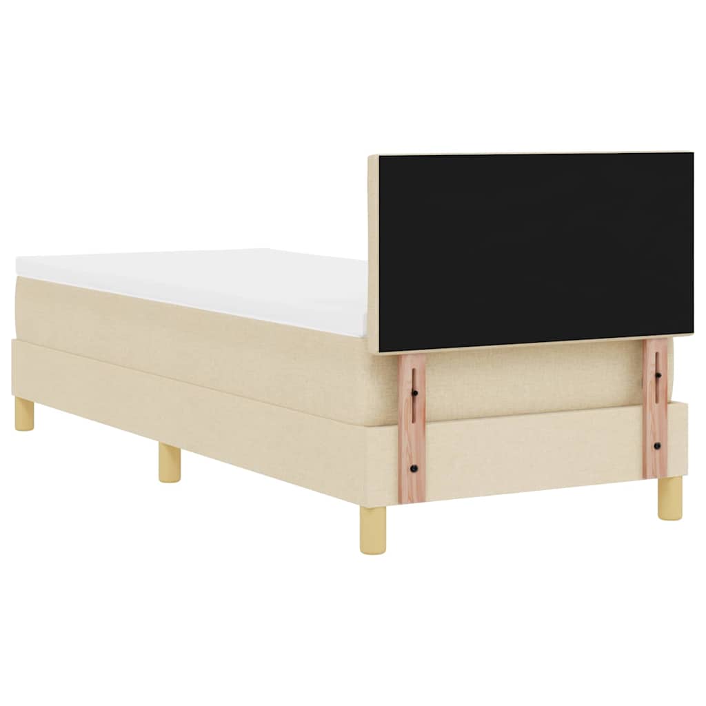 Postel S Boxspringem S Polštářem Krémová 80 X 200 Cm Textil
