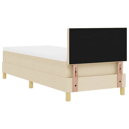 Postel S Boxspringem S Polštářem Krémová 80 X 200 Cm Textil